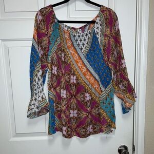 Spense Multicolor Bohemian Blouse